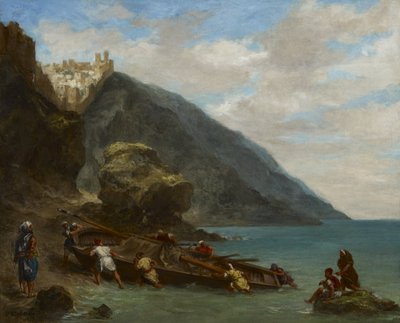Blick auf Tanger vom Ufer aus von Ferdinand Victor Eugene Delacroix